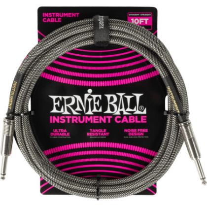 ERNIE BALL 6429 Braided Instr Cab 10ft Silver Fox 