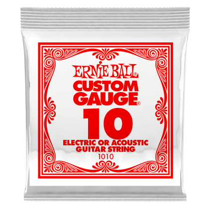 ERNIE BALL 1010 .010 PLAIN STEEL SINGLE GUITAR STRING Единична струна за електрическа или акустична китара