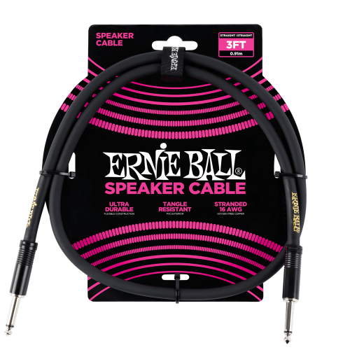 ERNIE BALL 6071 3'' STRAIGHT / STRAIGHT SPEAKER CABLE