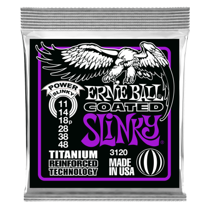 ERNIE BALL 3120 POWER SLINKY COATED TITANIUM RPS 11/48