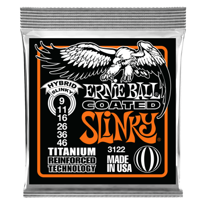 ERNIE BALL 3122 HYBRID SLINKY COATED TITANIUM RPS 9/46