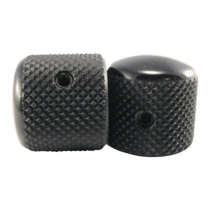 ERNIE BALL TELE-STYLE KNOBS BLACK ALUMINUM SET OF 2