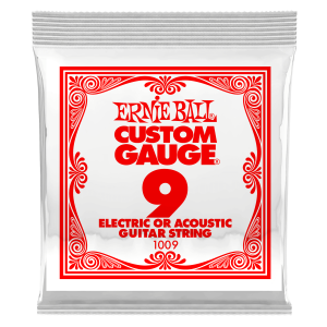 ERNIE BALL 1009 .009 PLAIN STEEL SINGLE GUITAR STRING Единична струна за електрическа или акустична китара