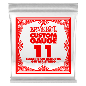 ERNIE BALL 1011 .011 PLAIN STEEL SINGLE GUITAR STRING Единична струна за електрическа или акустична китара