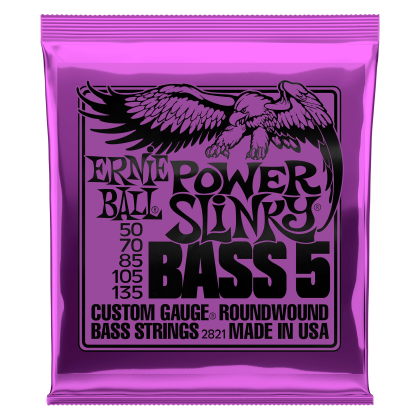 ERNIE BALL • 2821 50-135 Power Slinky 5-string Electric Bass Strings • Струни за 5-струнeн електрически бас
