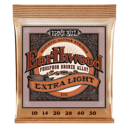 ERNIE BALL • 2150 10-50 Earthwood Extra Light Phosphor Bronze Acoustic Guitar Strings • Струни за акустична китара