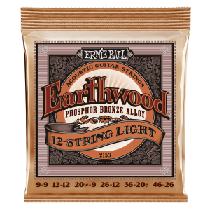 ERNIE BALL | 2153 9-46 Earthwood Light Phosphor Bronze 12-string Acoustic Guitar Strings | Струни за 12-струнна акустична китара