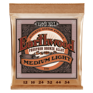 ERNIE BALL | 2146 12-54 Earthwood Medium Light Phosphor Bronze Acoustic Guitar Strings | Струни за акустична китара