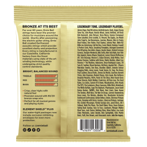 ERNIE BALL | 3006 10-50 Earthwood Extra Light 80/20 Bronze Acoustic Guitar Strings 3 Pack | Троен пакет струни за акустична китара