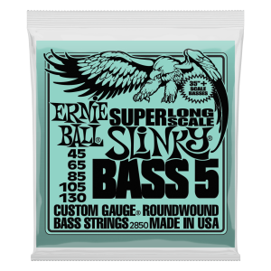 ERNIE BALL • 2850 Super Long Scale Slinky 5-string Electric Bass Strings • Струни за 5-струнен електрически бас
