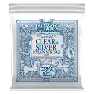 ERNIE BALL • 2403 28-42 Ernesto Palla Clear & Silver Nylon Classical Guitar Strings • Струни за класическа китара
