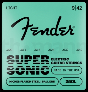 FENDER • 250L 9-42 SuperSonic™ Nickel Plated Steel Ball End Electric Guitars Strings • Струни за електрическа китара