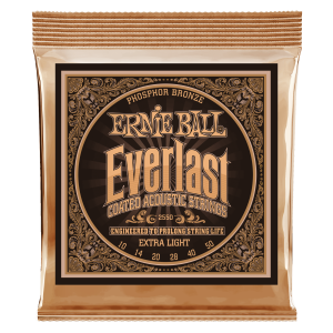 ERNIE BALL • 2550 10-50 Extra Light Everlast Coated Phosphor Bronze Acoustic Guitar Strings • Струни за акустична китара