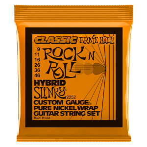 ERNIE BALL • 2252 9–46 Hybrid Slinky Classic Rock N Roll Pure Nickel Wrap Electric Guitar Strings • Струни за електрическа китара
