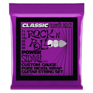 ERNIE BALL • 2250 11–48 Power Slinky Classic Rock N Roll Pure Nickel Wrap Electric Guitar Strings • Струни за електрическа китара